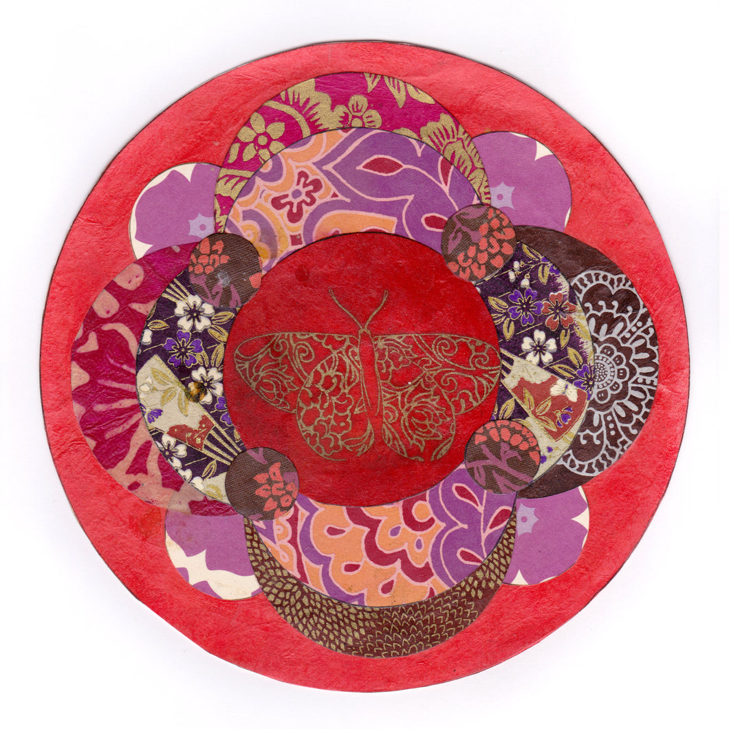 Butterfly Mandala Collage - Original Mixed Media Artwork by Heather La Force