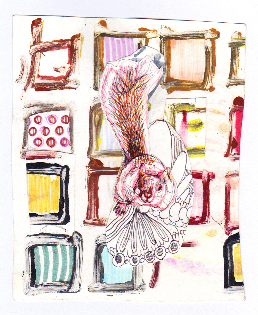 Squirrel, Mixed Media Collage - Squirrel Artwork by Heather La Force